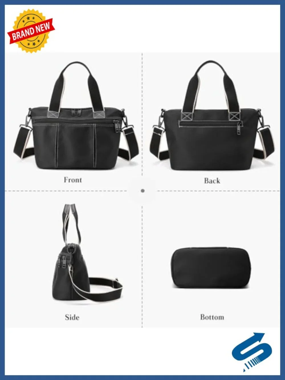 Waterproof Nylon Crossbody Shoulder Bag for Women - Top Handle